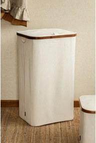 Krémszínű textil szennyeskosár Bamboo/Linen – Bigso