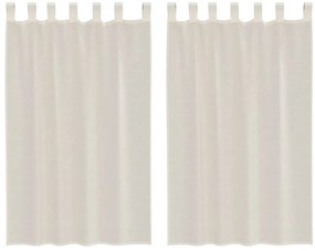 vidaXL 2 db krém színű fátyolfüggönyök fülecske tetejével 140x260 cm