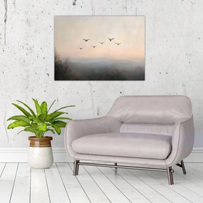 Üveg kép - Madárcsapat (70x50 cm)