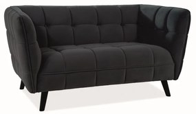 Castello Velvet kanapé, kétüléses, fekete