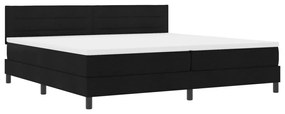 Box Spring Ágy Matraccal &amp; LED fekete 200x200 cm szövet