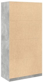 betonszürke szerelt fa ruhásszekrény 100 x 50 x 200 cm