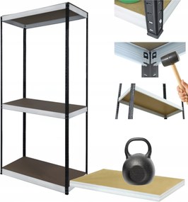 Tárolószekrény garázs fém állvány Helios 106x45x45cm 3Px175kg