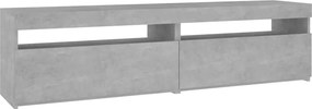 vidaXL 2 db betonszürke TV-szekrény LED-világítással 75 x 35 x 40 cm