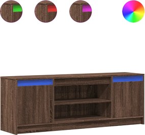 vidaXL barna tölgy színű szerelt fa LED-es TV-szekrény 139,5x34x50 cm