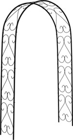 Outsunny Rózsaíves, Acél Kertíves Mászó Növényekhez, 125 x 37 x 230 cm Kert Dekoráció, Fekete | Aosom