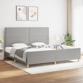 világosszürke szövet ágykeret matrac nélkül 200 x 200 cm