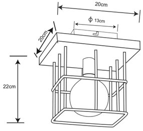 Globo 15530-1D - Mennyezeti lámpa MERRIL 1xE27/60W/230V