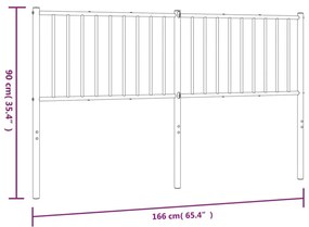 fekete fém fejtámla 160 cm