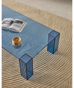 Kék üveg dohányzóasztal 60x140 cm Adularia – Kave Home
