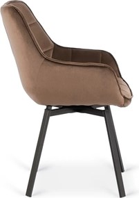 Forgószék barna bársony kárpittal – LUNA