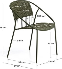 Sötétzöld kerti szék Atrani – Kave Home