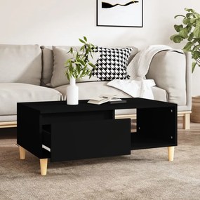 Fekete szerelt fa dohányzóasztal 90x50x36,5 cm