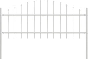 vidaXL Kerti Kerítés 7 pcs Fehér 170 x 140 cm Porszórt acél
