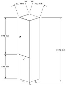 Lipa White fürdőszoba szekrény