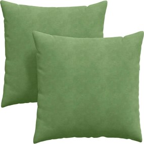 vidaXL Kanapé párnák 2 pcs Világos zöld 60 x 60 cm Bársonyos szövet