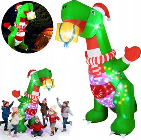 Nagy felfújható dinoszaurusz 240 CM, Nagy, Pumpálható, Világító, Karácsonyi