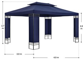 Juskys Capri kerti pavilon 3 x 4 m - sötétkék