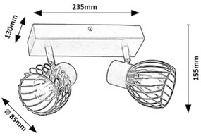 Rabalux 73002 - ABERAMA spotlámpa 2xE14/10W/230V
