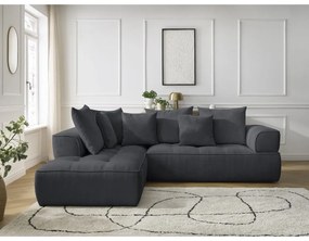 Sötétszürke zsenília sarokkanapé (bal oldali-L alakú) Whesley – Bobochic Paris