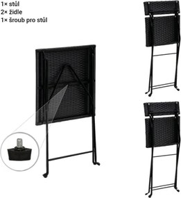 STILISTA Kerti bútor készlet polyrattan 2 db szék + asztal