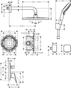 Hansgrohe Crometta E, zuhanyrendszer 240 1jet karos csapteleppel, króm, HAN-27957000