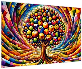 Kép – Színes fa almákkal (90x60 cm)