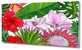 Fali üvegkép Hawaii virágok osh-135437708