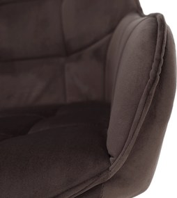 Design fotel, szürkésbarna Velvet/fekete, PETIN