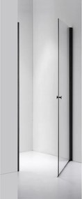Stuxi Bari Black 100 cm széles egyszárnyú nyíló zuhanyajtó, 6 mm vízlepergető üveggel, matt fekete profillal, 195 cm magas