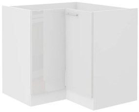 Sarok alsó konyhaszekrény Lavera 90 x 90 DN 2F BB (fehér + fényes fehér). 1032339