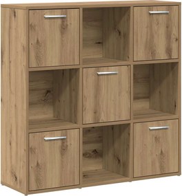 vidaXL kézműves tölgy színű szerelt fa könyvespolc 90 x 28 x 90 cm
