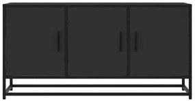 fekete szerelt fa és fém TV-szekrény 100x35x50 cm