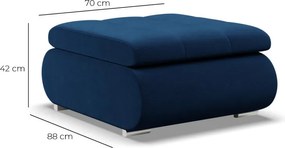 Tokio puff, bársony, kék