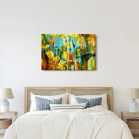 Kép - Építészet, kubista absztrakció (90x60 cm)