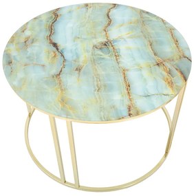 Sepa fehér és aranyszínű dohányzóasztal, ø 75 cm - Mauro Ferretti