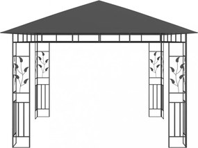 vidaXL antracitszürke pavilon szúnyoghálóval 3 x 3 x 2,73 m 180 g/m²