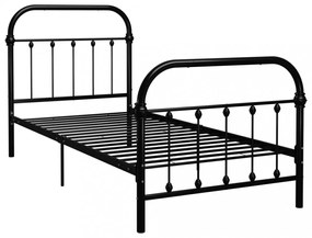 fekete fém ágykeret 90 x 200 cm