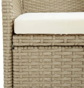 5 részes bézs polyrattan kerti étkezőgarnitúra párnákkal