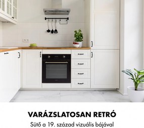 Klarstein Elizabeth, beépített sütő, retró dizájn, 6 funkció, 50 - 250 ° C, fekete