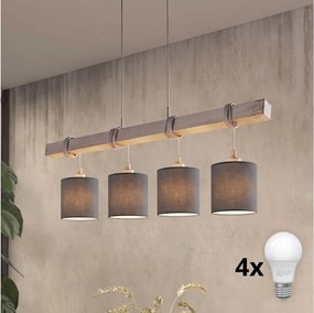 BRILAGI - LED csillár kábelen NUBILA 4xE27/60W/230V szürke/antracit