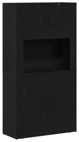 Fekete tölgy Highboard 80x33x150 cm Műanyag