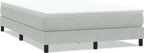 vidaXL világosszürke bársony rugós ágy matrac nélkül 140x210 cm
