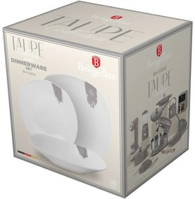 BerlingerHaus 18 darabos tányérkészlet Taupe,fehér-szürke