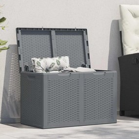 vidaXL szürke PP rattan kerti tárolóláda 180 L