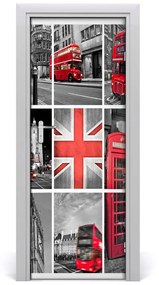 Poszter tapéta ajtóra Collage London 75x205 cm