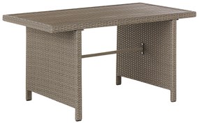 Ötszemélyes rattan sarok ülőgarnitúra szürke párnákkal BARDI Beliani