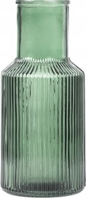 Tolle üveg váza bordázott zöld 10x22 cm Homla