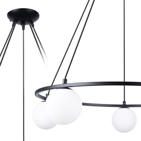 Fehér-fekete függőlámpa üveg búrával Umerta – Sollux