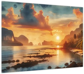 Üveg kép - Kilátás a partról (70x50 cm)